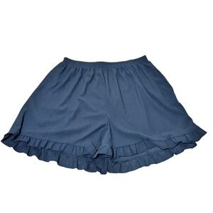 LuLaRoe Jude Shorts 2XL Dusty Blue NWT Ruffle Hem Skort Look